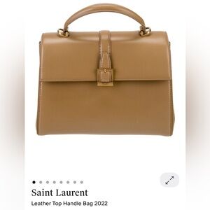 Saint Laurent Caramel Leather Top-Handle Satchel